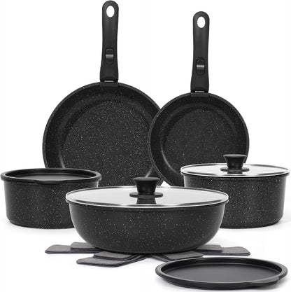 SmartCook 15-Piece Space-Saving Nonstick Pots & Pans Set with Removable Handles 🥘