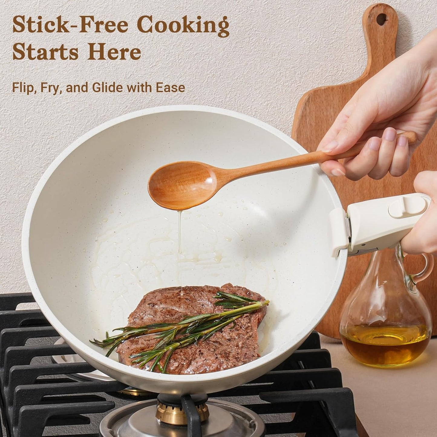 SmartCook 15-Piece Space-Saving Nonstick Pots & Pans Set with Removable Handles 🥘